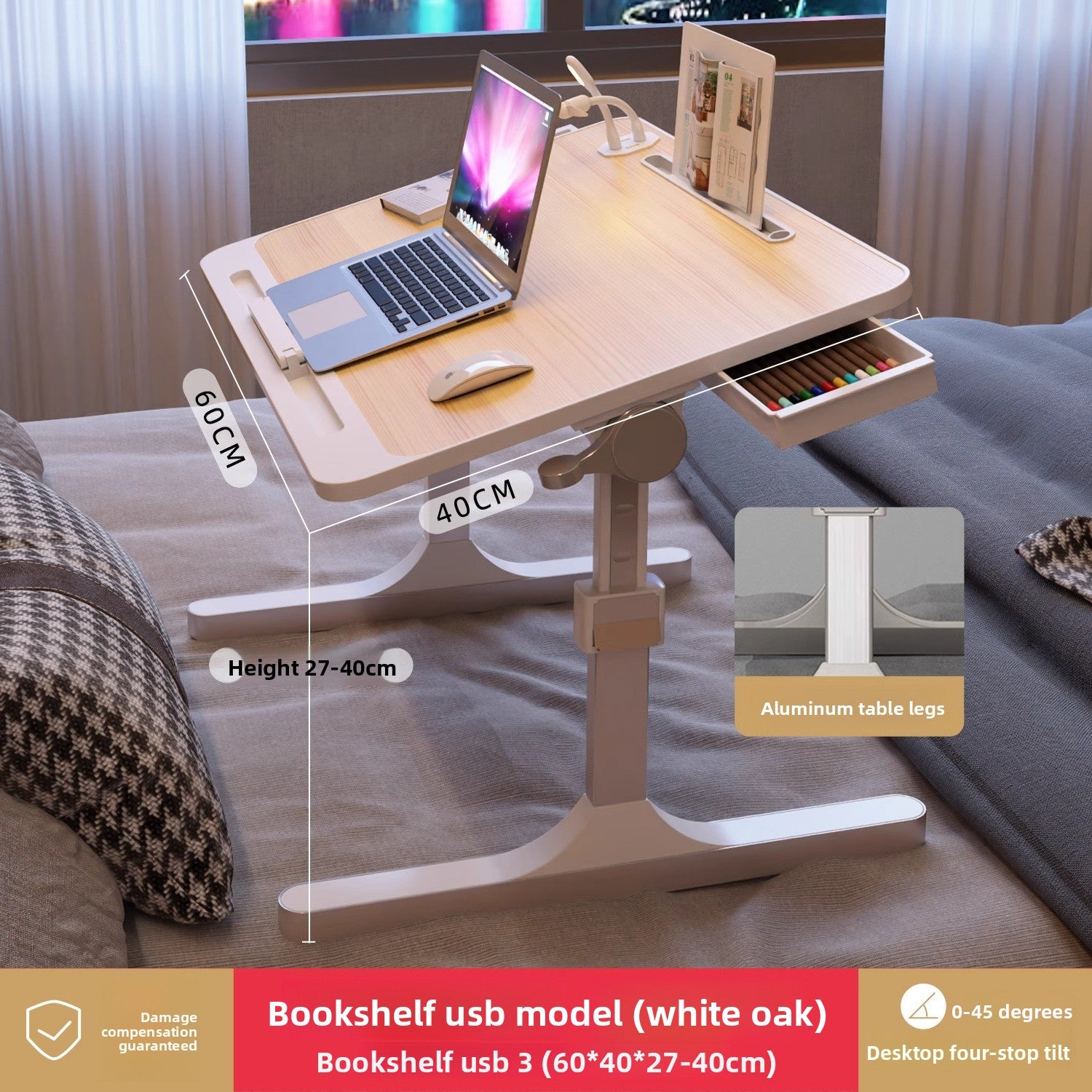 Adjustable Height Folding Desk with Storage Features
Escritorio plegable de altura ajustable con funciones de almacenamiento