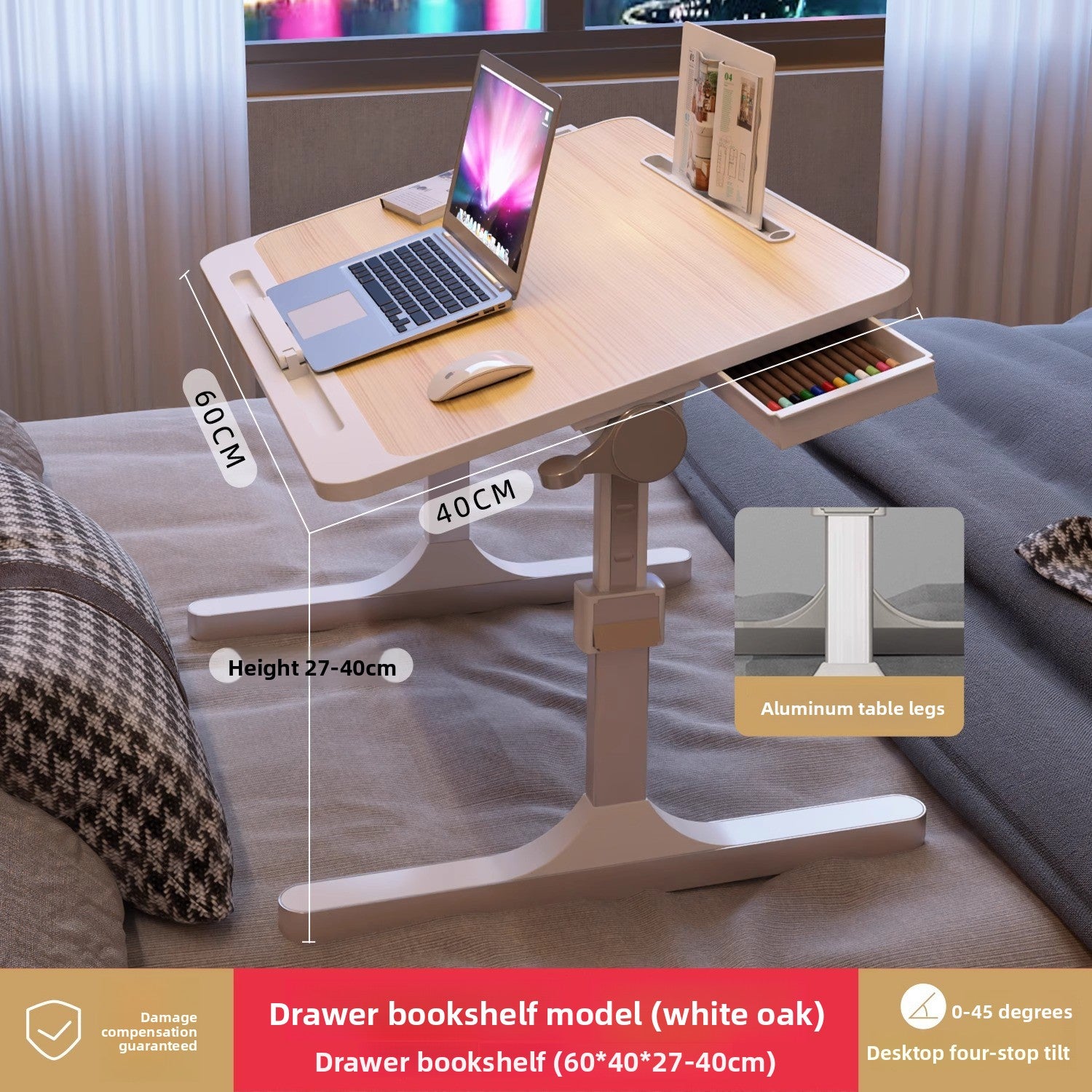 Adjustable Height Folding Desk with Storage Features
Escritorio plegable de altura ajustable con funciones de almacenamiento