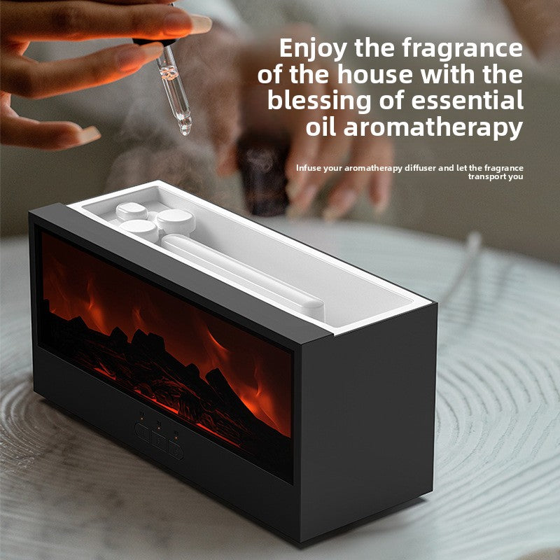 Fireplace Flame Aroma Diffuser with Remote Control and Humidifier
Difusor de aromas con forma de llama de chimenea, con control remoto y humidificador.