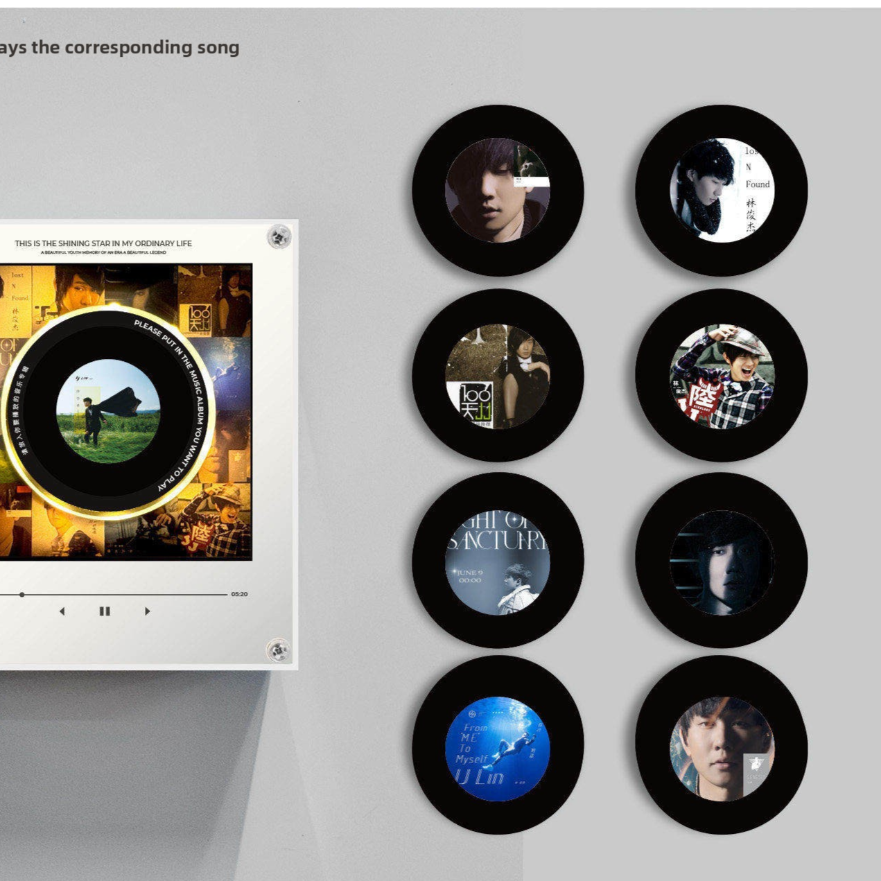 Rotating Record NFC Music Player with Night Light
Reproductor de musica NFC giratorio con luz nocturna