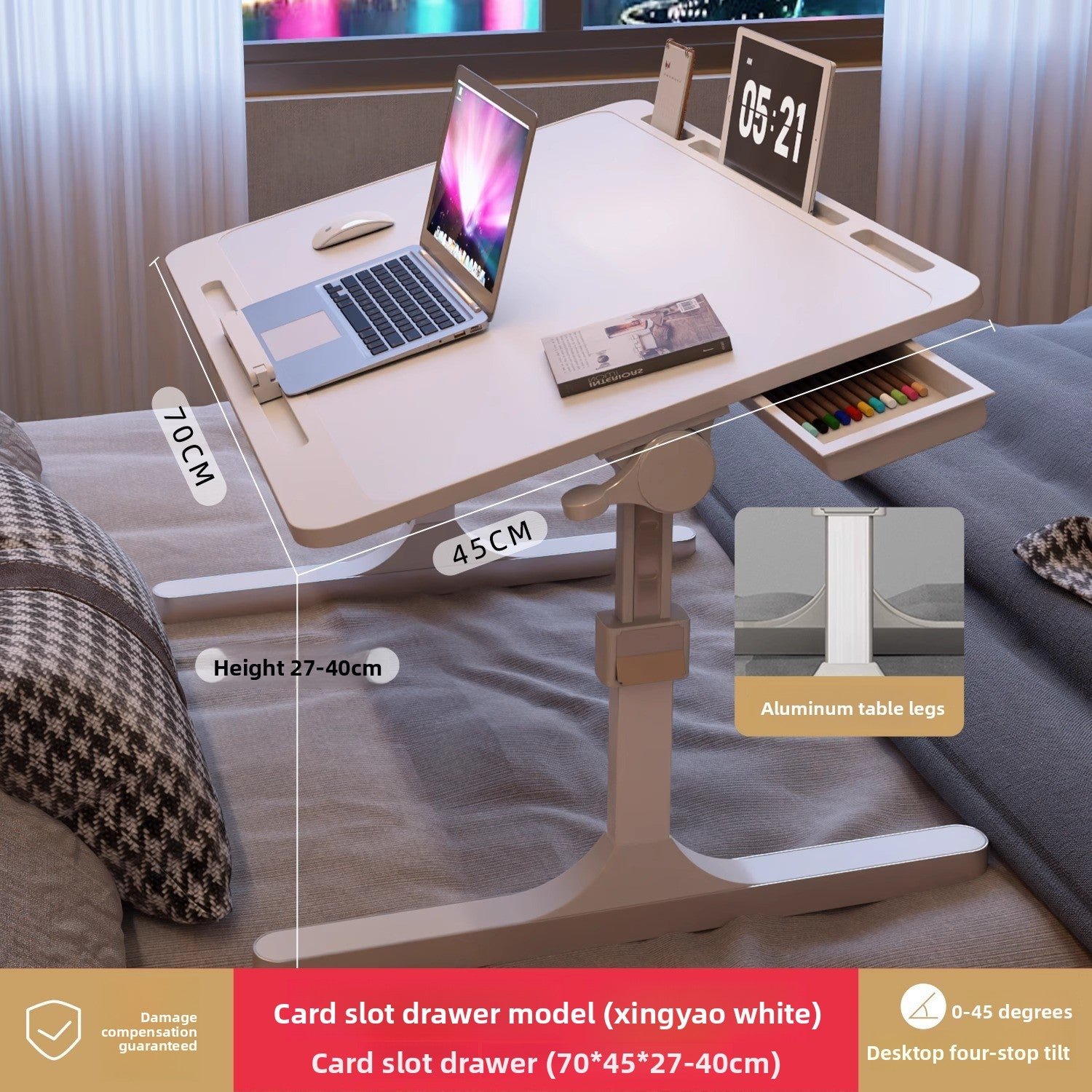 Adjustable Height Folding Desk with Storage Features
Escritorio plegable de altura ajustable con funciones de almacenamiento