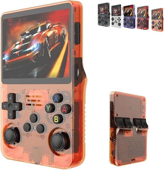 A retro portable game console on hand
Una consola de juegos port�til retro a mano