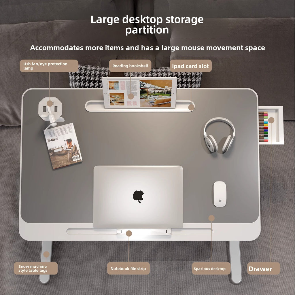 Adjustable Height Folding Desk with Storage Features
Escritorio plegable de altura ajustable con funciones de almacenamiento