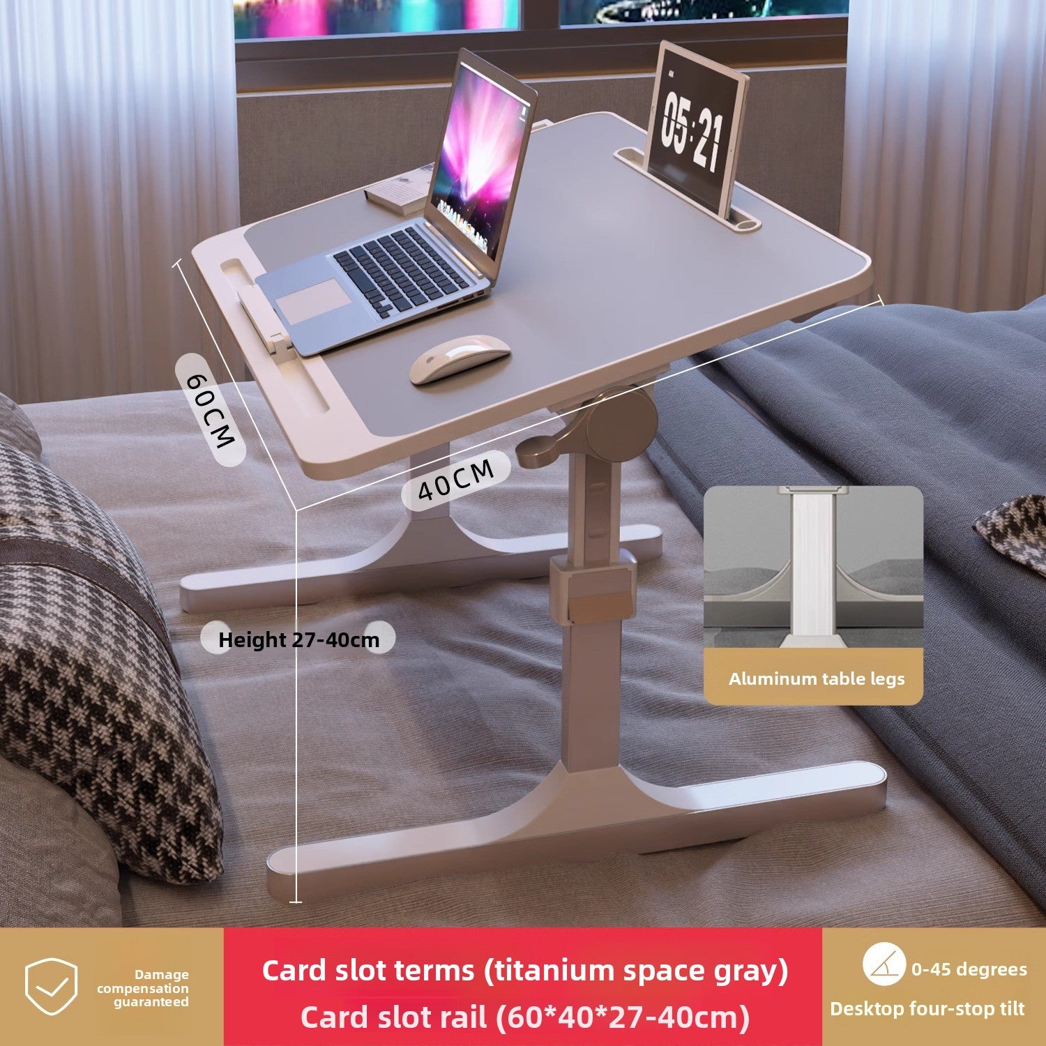 Adjustable Height Folding Desk with Storage Features
Escritorio plegable de altura ajustable con funciones de almacenamiento