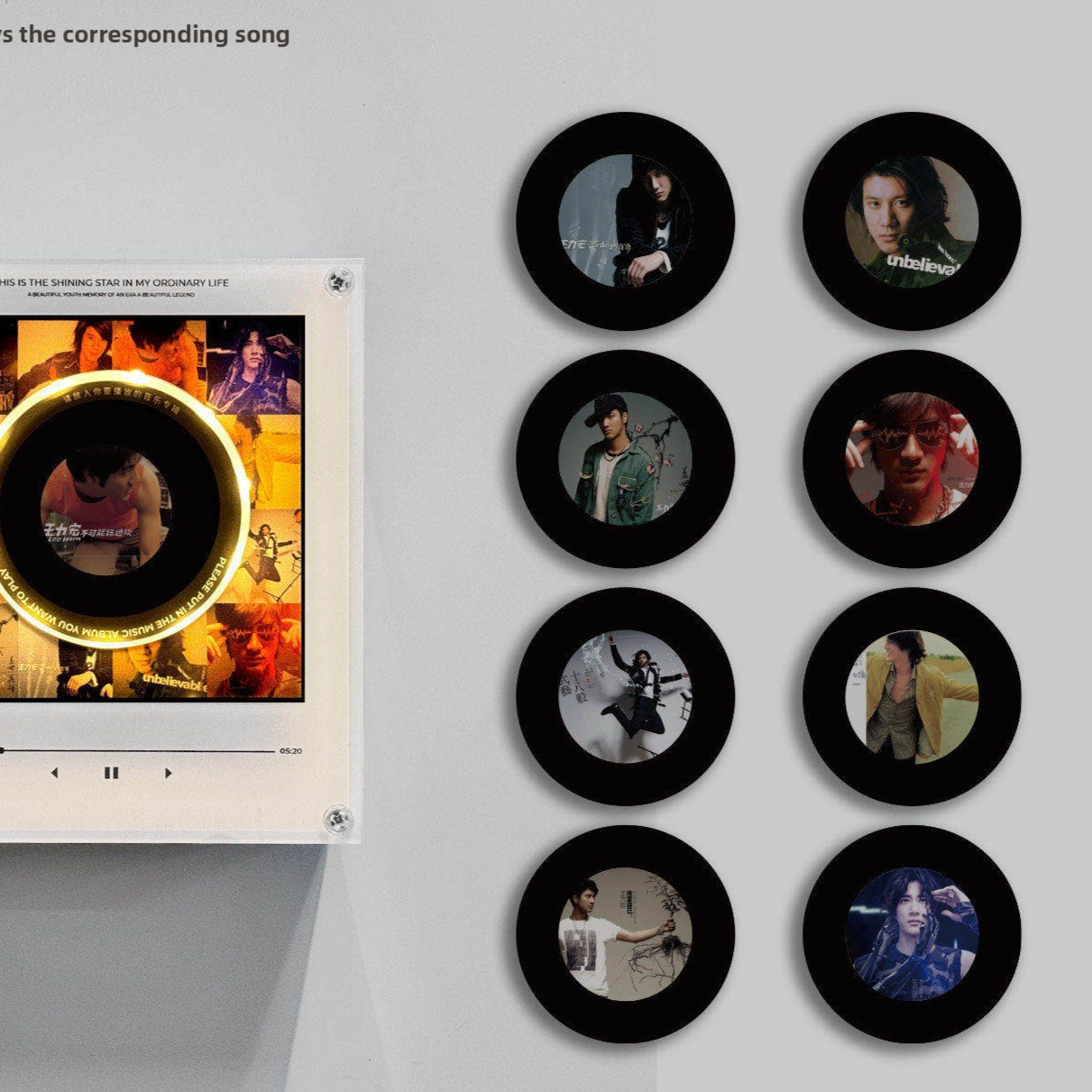 Rotating Record NFC Music Player with Night Light
Reproductor de musica NFC giratorio con luz nocturna