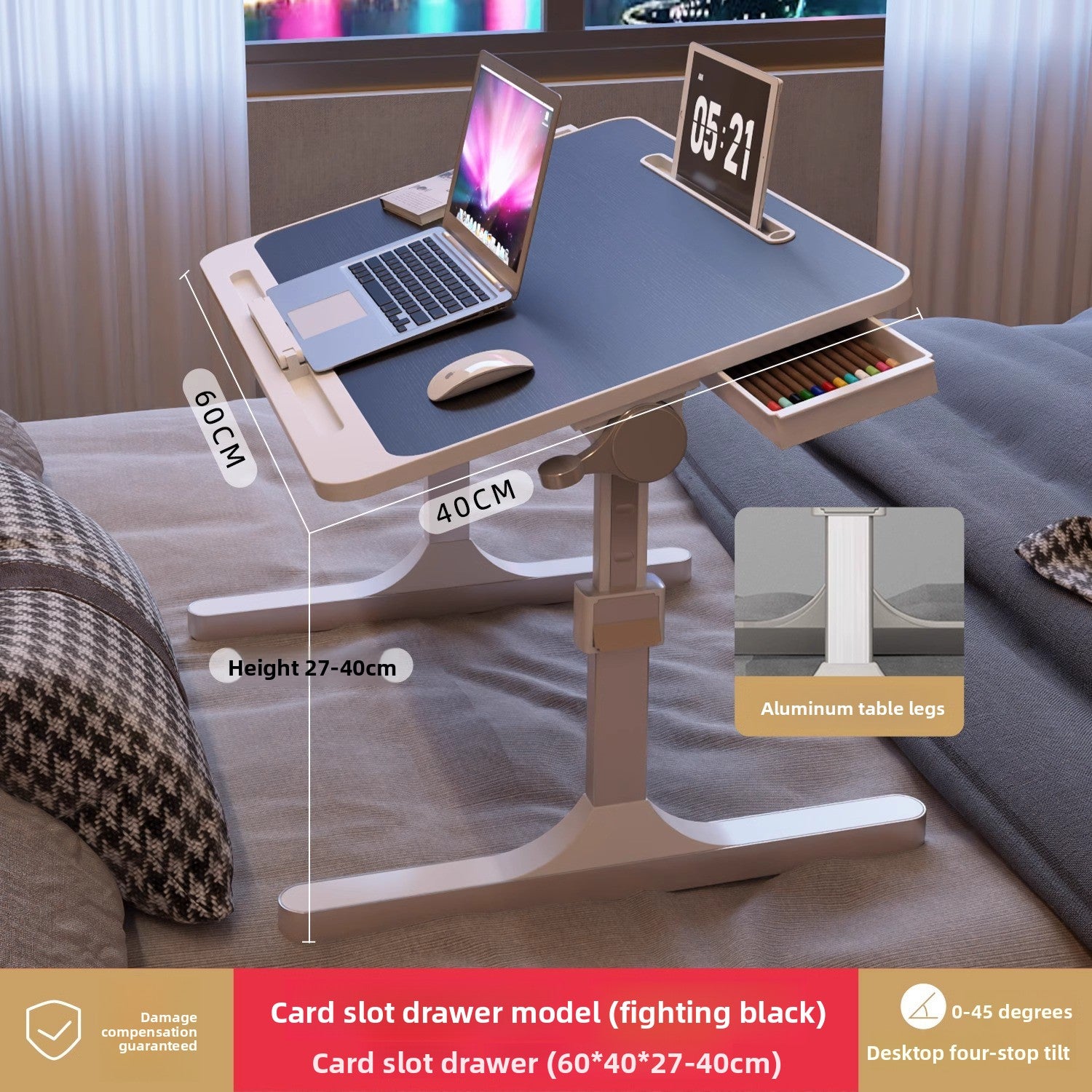 Adjustable Height Folding Desk with Storage Features
Escritorio plegable de altura ajustable con funciones de almacenamiento