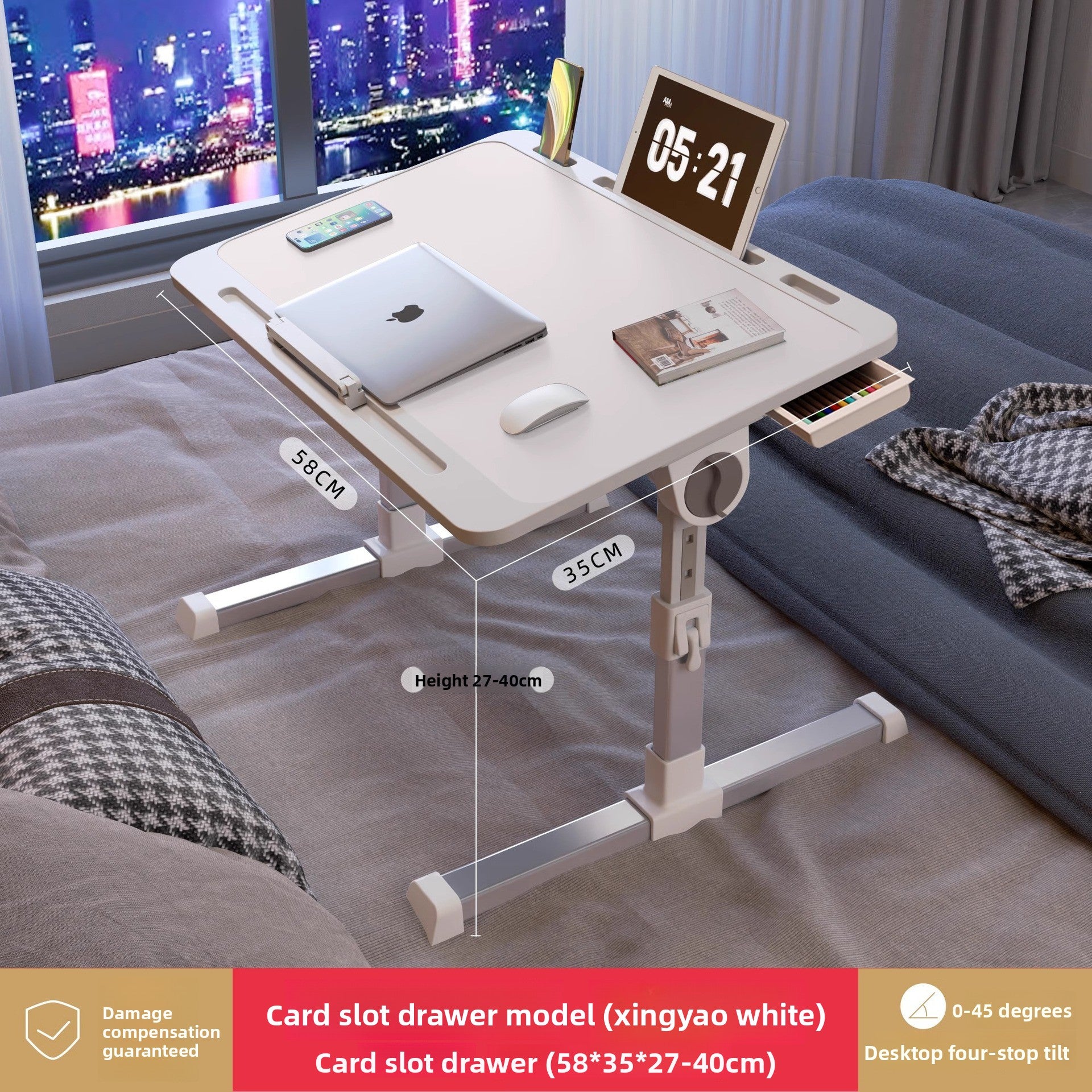 Adjustable Height Folding Desk with Storage Features
Escritorio plegable de altura ajustable con funciones de almacenamiento