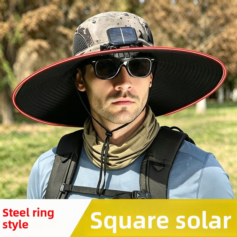 Solar-powered fan hat
Sombrero de ventilador con energia solar