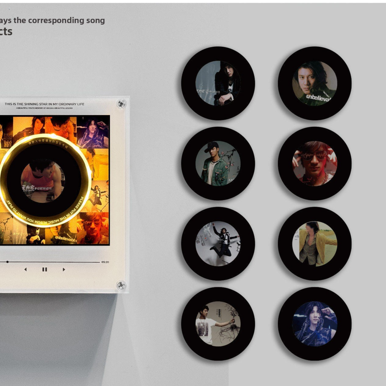 Rotating Record NFC Music Player with Night Light
Reproductor de musica NFC giratorio con luz nocturna
