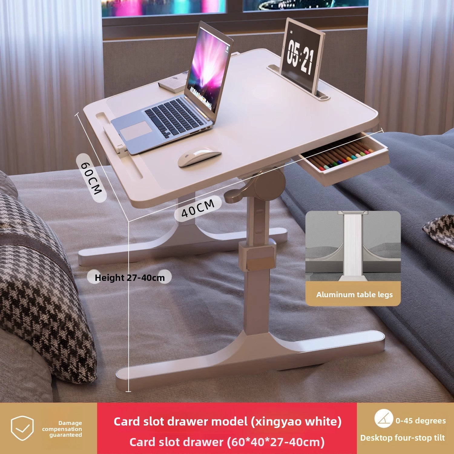 Adjustable Height Folding Desk with Storage Features
Escritorio plegable de altura ajustable con funciones de almacenamiento