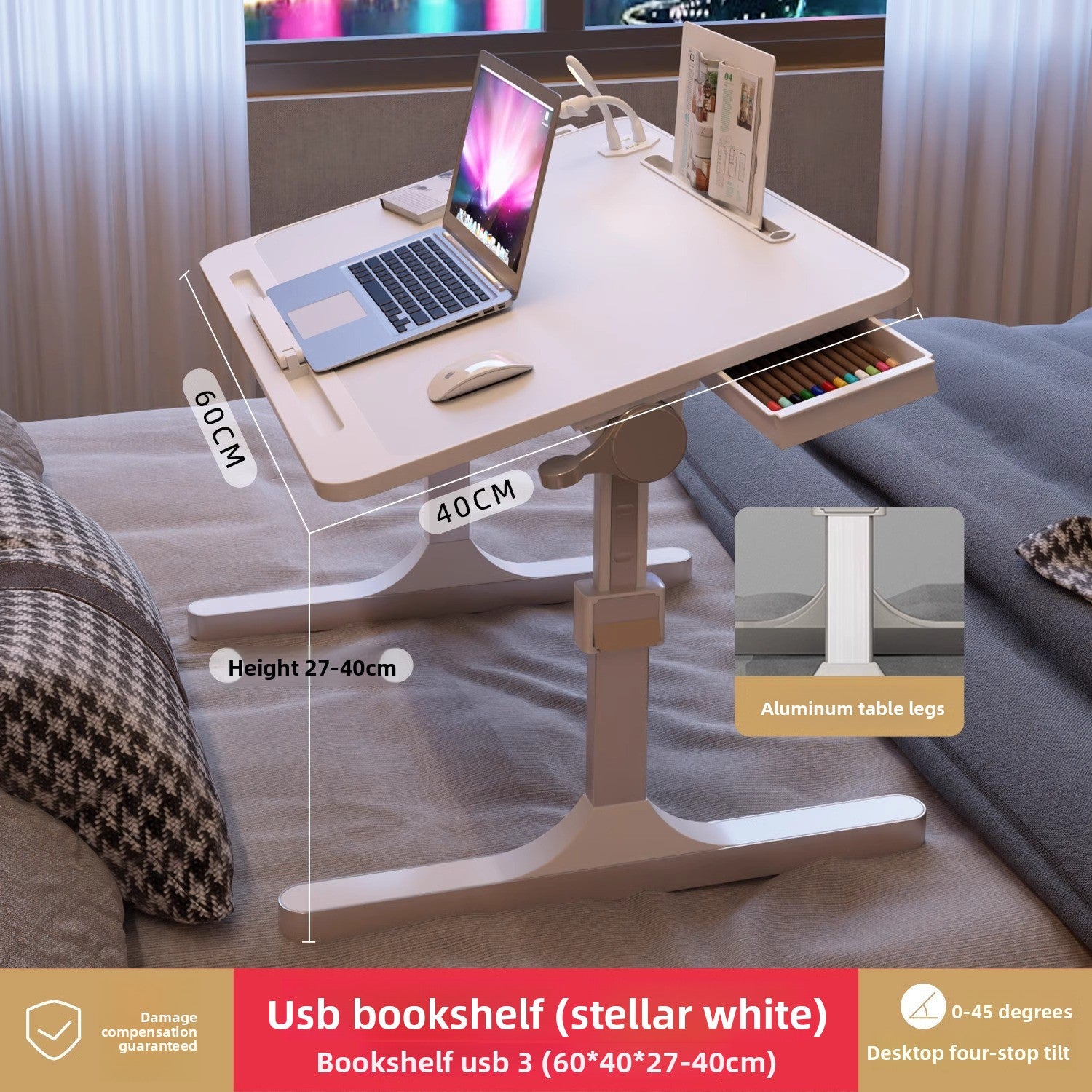 Adjustable Height Folding Desk with Storage Features
Escritorio plegable de altura ajustable con funciones de almacenamiento