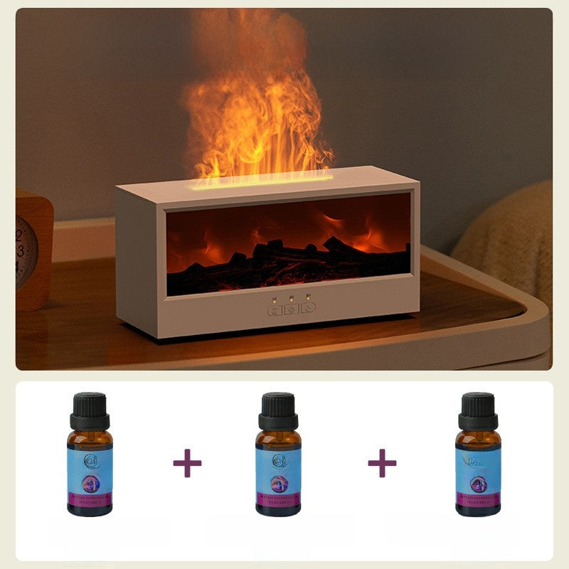 Fireplace Flame Aroma Diffuser with Remote Control and Humidifier
Difusor de aromas con forma de llama de chimenea, con control remoto y humidificador.