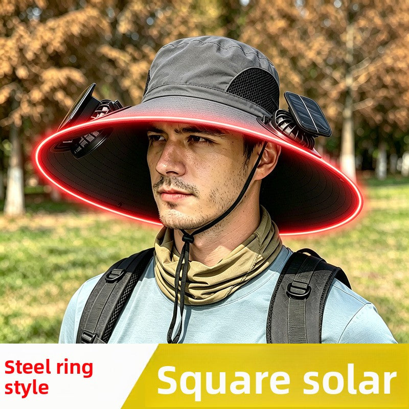 Solar-powered fan hat
Sombrero de ventilador con energia solar
