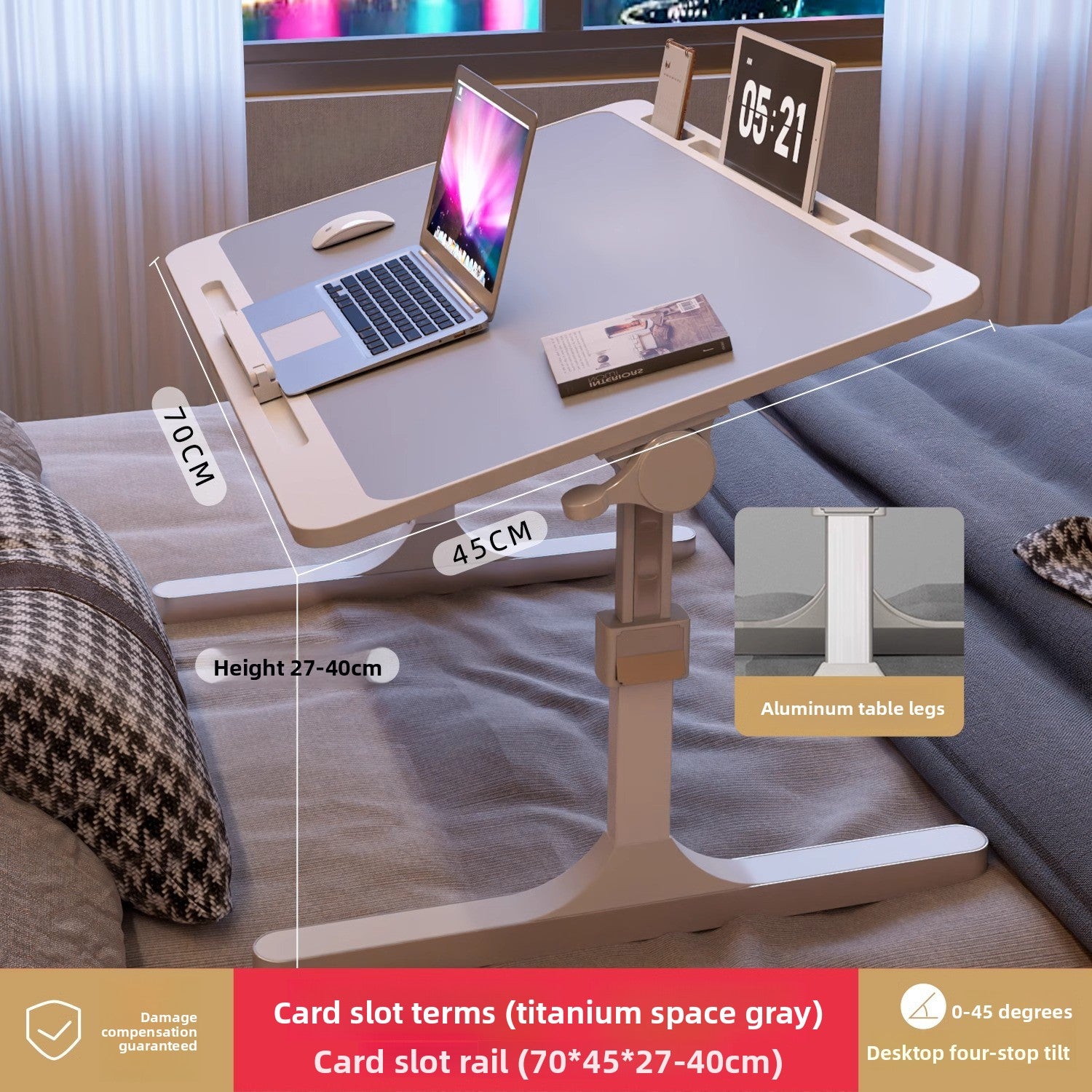 Adjustable Height Folding Desk with Storage Features
Escritorio plegable de altura ajustable con funciones de almacenamiento