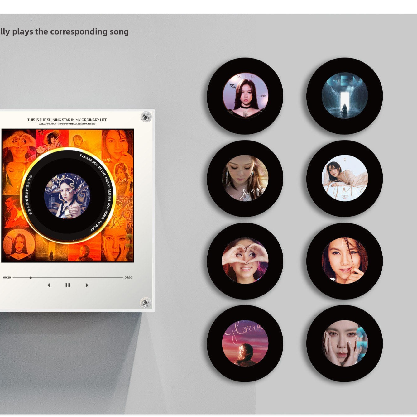 Rotating Record NFC Music Player with Night Light
Reproductor de musica NFC giratorio con luz nocturna