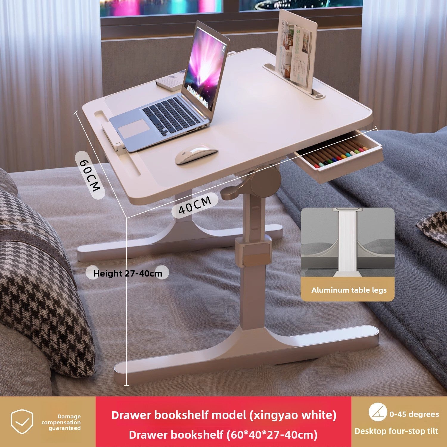 Adjustable Height Folding Desk with Storage Features
Escritorio plegable de altura ajustable con funciones de almacenamiento