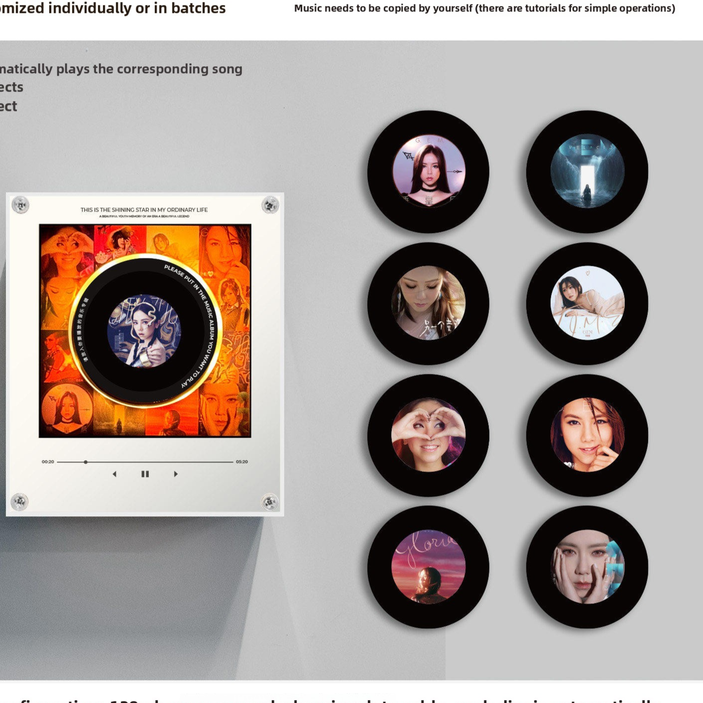 Rotating Record NFC Music Player with Night Light
Reproductor de musica NFC giratorio con luz nocturna