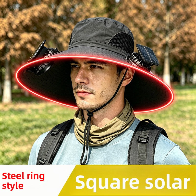 Solar-powered fan hat
Sombrero de ventilador con energia solar