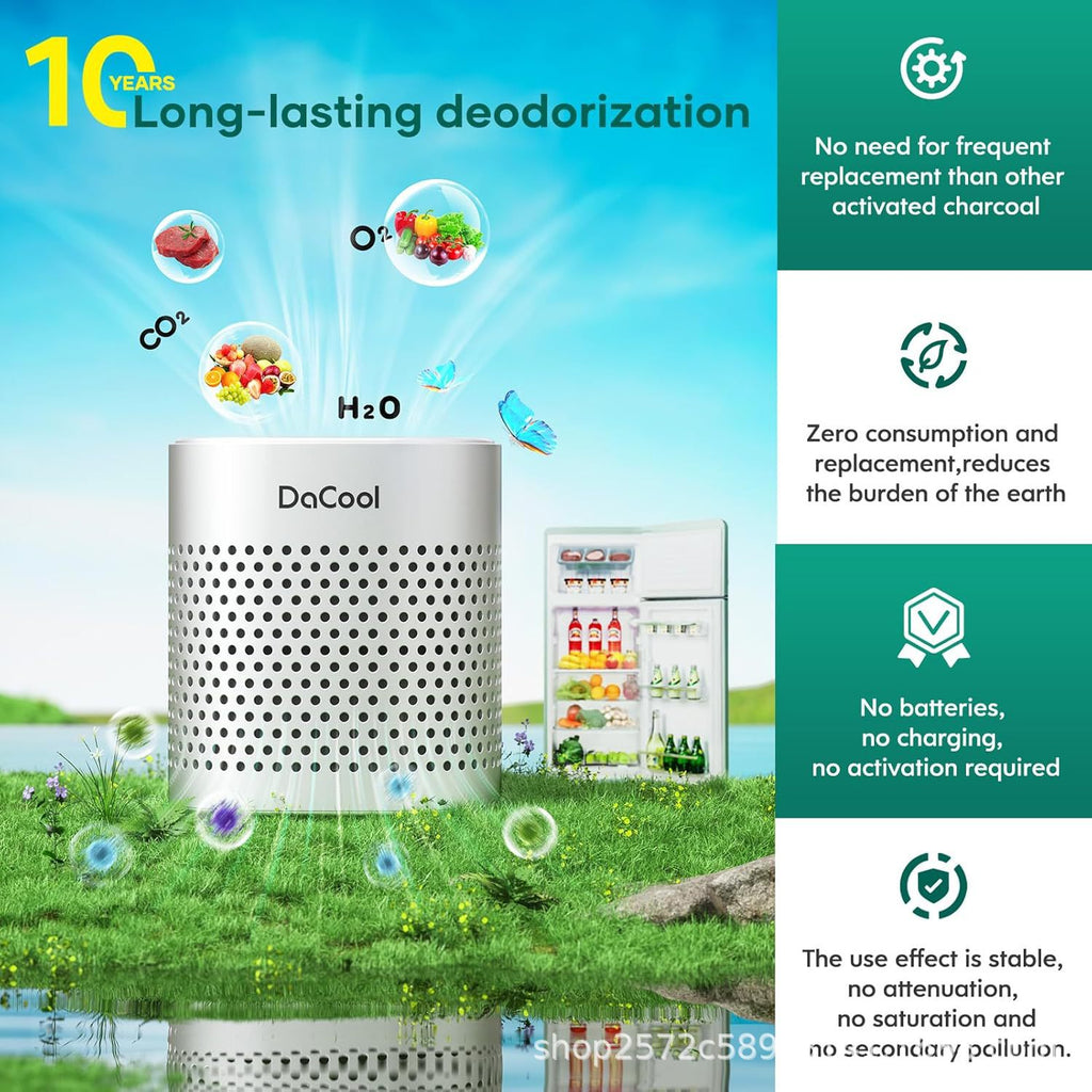 Stainless Steel Refrigerator Deodorizer with Freshness Preservation
Desodorante de refrigerador de acero inoxidable con conservacion de frescura