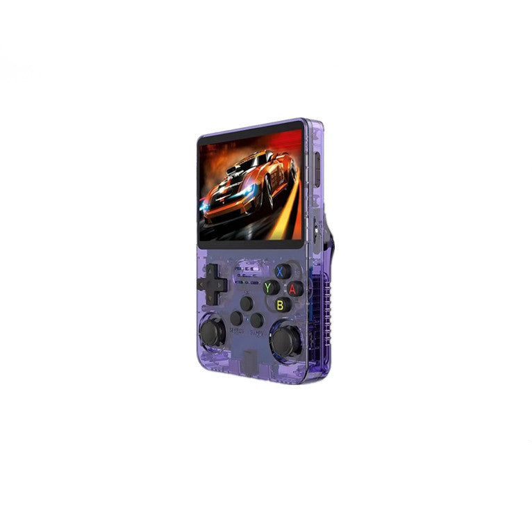 A retro portable game console on hand
Una consola de juegos port�til retro a mano