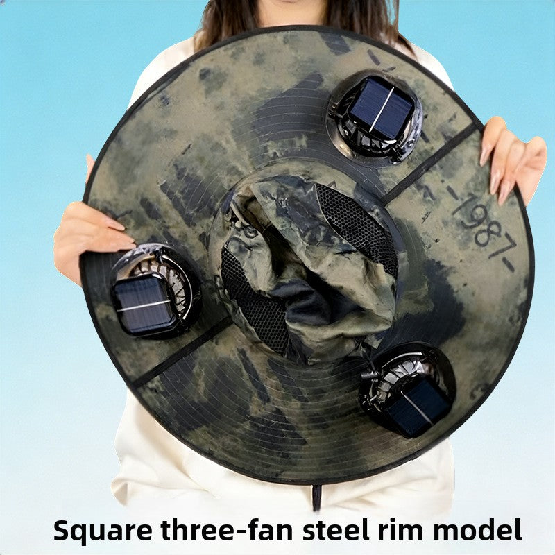Solar-powered fan hat
Sombrero de ventilador con energia solar