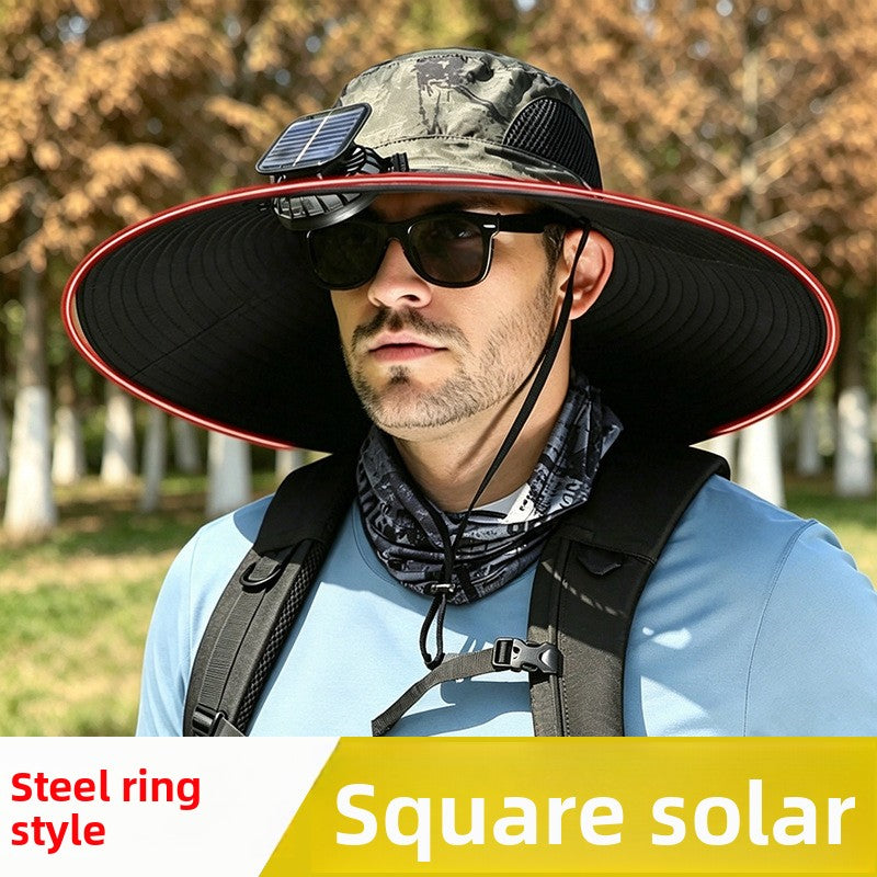 Solar-powered fan hat
Sombrero de ventilador con energia solar