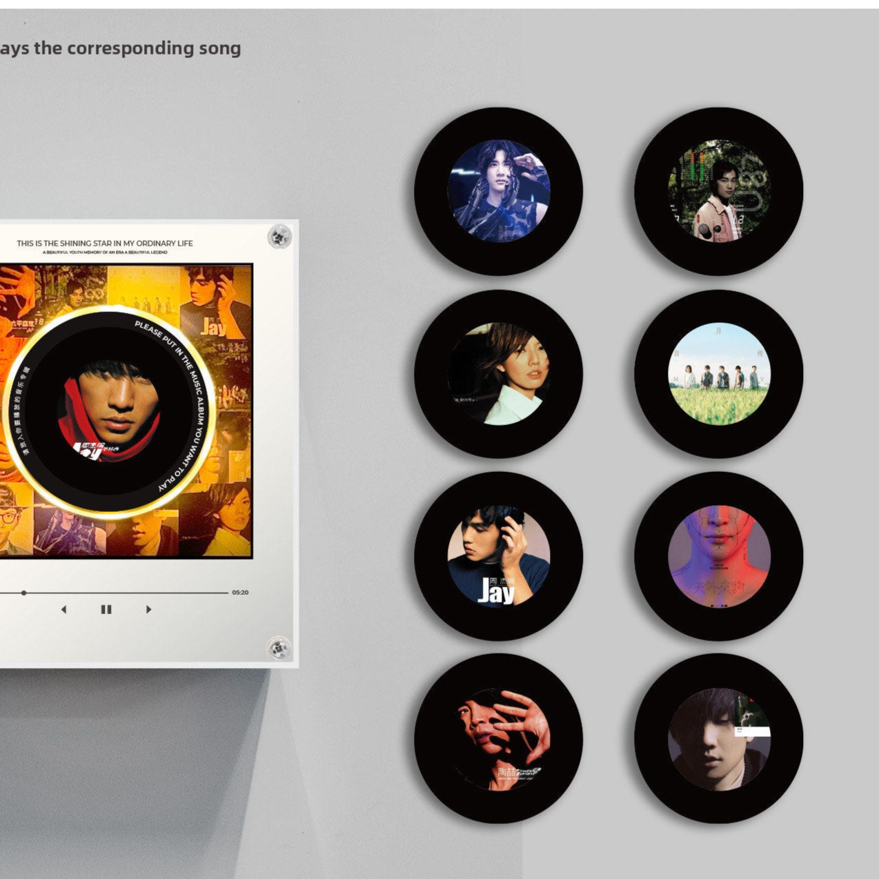 Rotating Record NFC Music Player with Night Light
Reproductor de musica NFC giratorio con luz nocturna