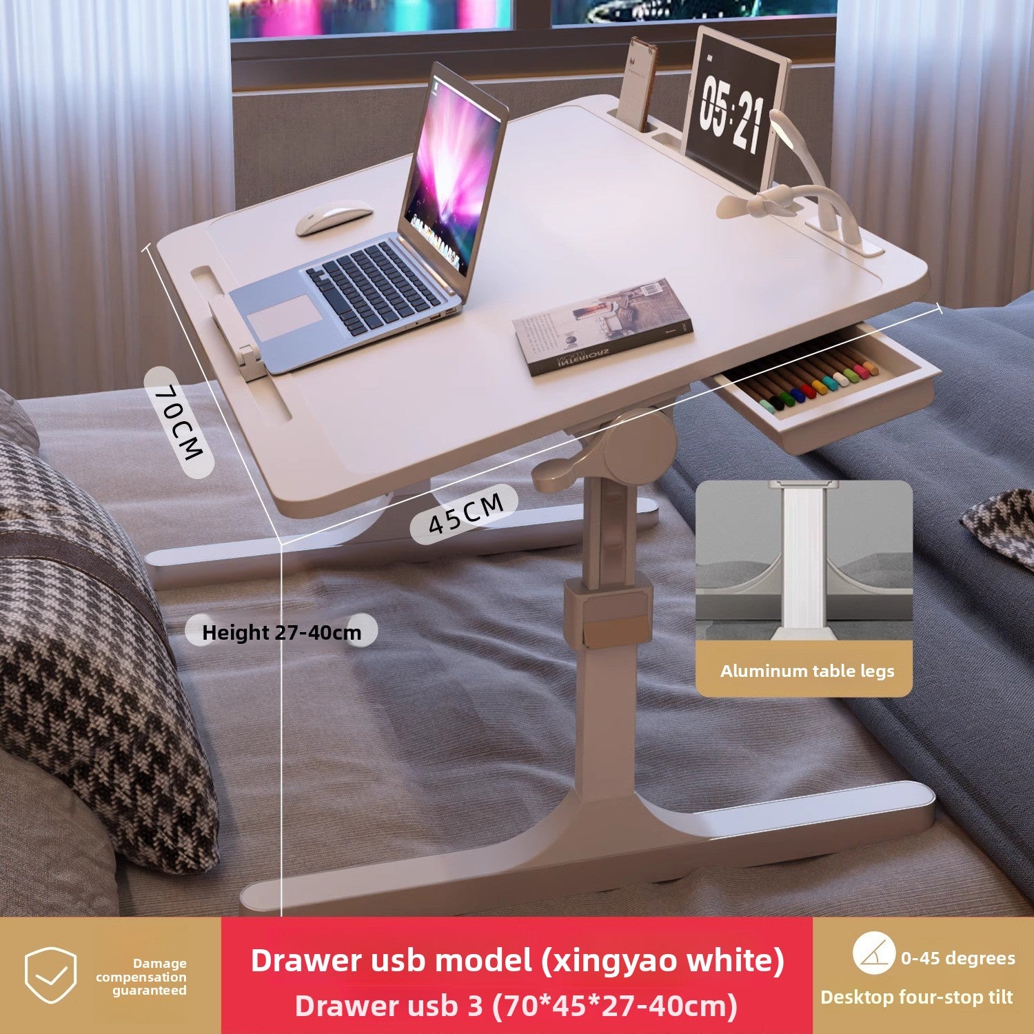 Adjustable Height Folding Desk with Storage Features
Escritorio plegable de altura ajustable con funciones de almacenamiento