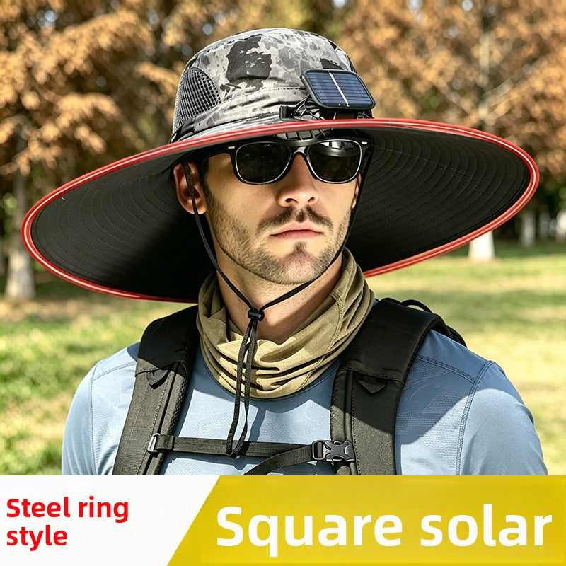 Solar-powered fan hat
Sombrero de ventilador con energia solar