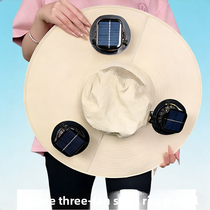 Solar-powered fan hat
Sombrero de ventilador con energia solar