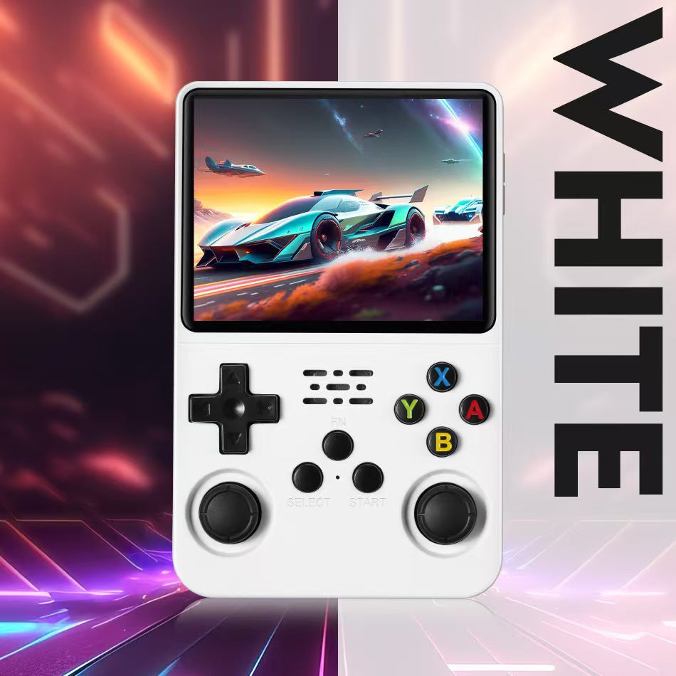 A retro portable game console on hand
Una consola de juegos port�til retro a mano
