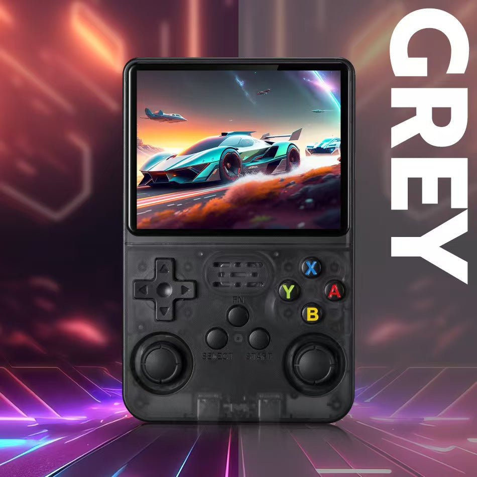 A retro portable game console on hand
Una consola de juegos port�til retro a mano