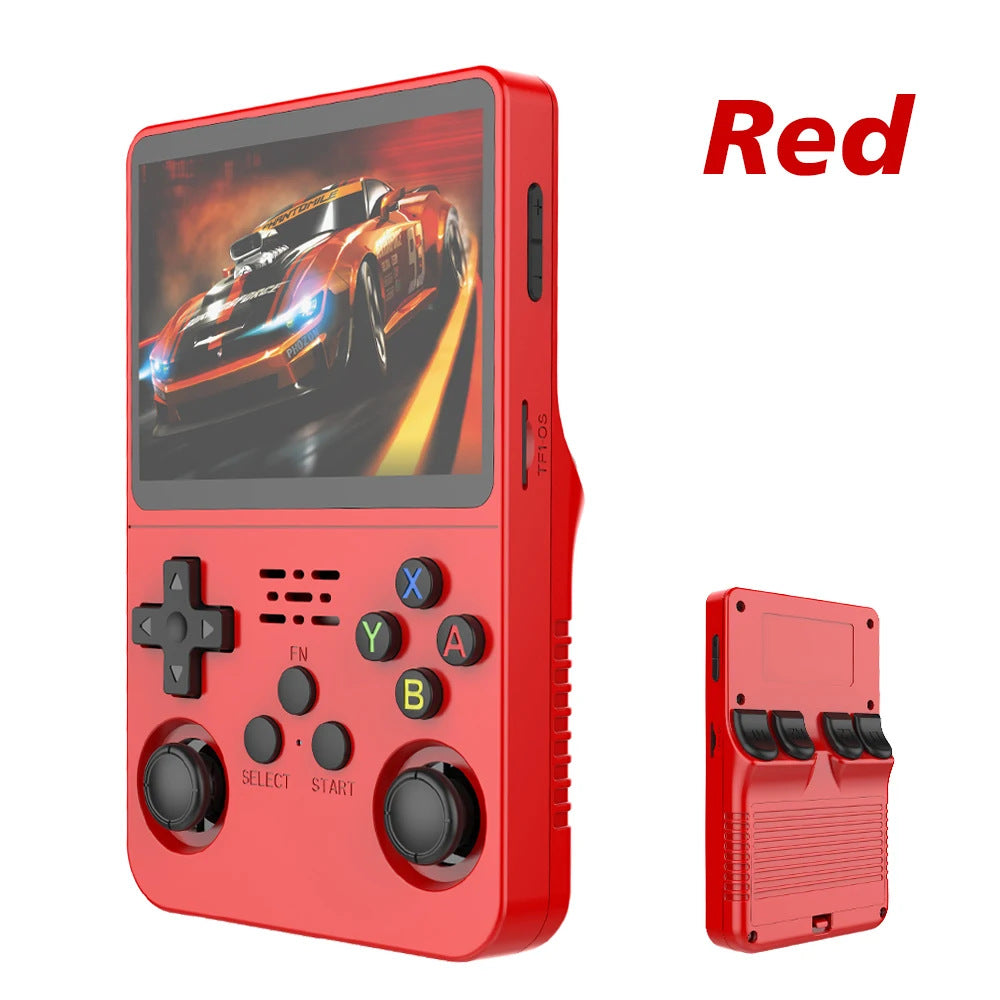A retro portable game console on hand
Una consola de juegos port�til retro a mano