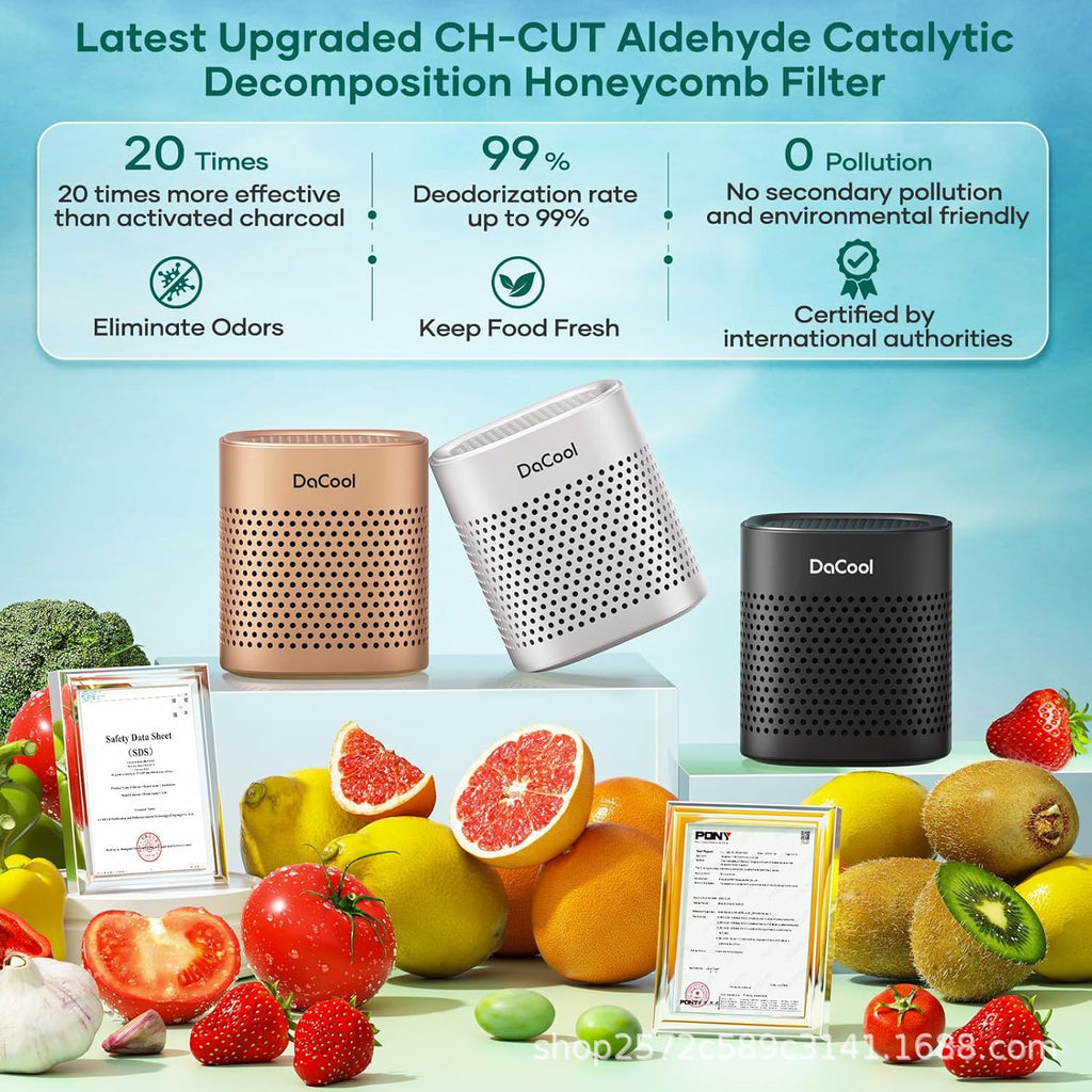 Stainless Steel Refrigerator Deodorizer with Freshness Preservation
Desodorante de refrigerador de acero inoxidable con conservacion de frescura