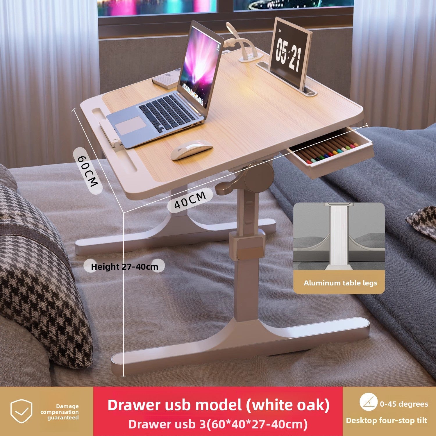 Adjustable Height Folding Desk with Storage Features
Escritorio plegable de altura ajustable con funciones de almacenamiento